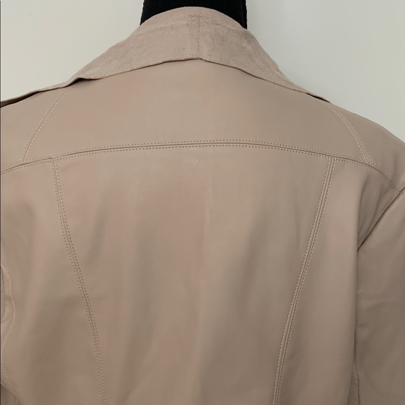 Bagatelle Faux Leather Light Pinkish/Tan Draped Jacket Size Medium - Picture 6 of 12